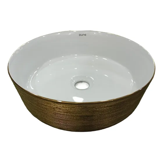 Dis  Lavamano Sobre Poner Dorado White -gold
