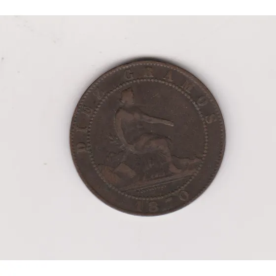 Moneda España 10 Centimos Año 1870 Muy Bueno