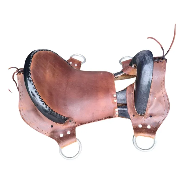 Silla De Caballo Medio Asiento Forrado En Cuero