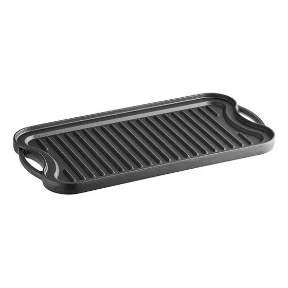 Plancha Curada Hierro Fundido Reversible Restaurante 21x11