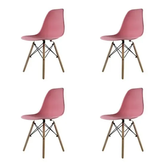 Set 4 Sillas Eames Mundo In Comedor Restaurante Color de la estructura de la silla Rosa