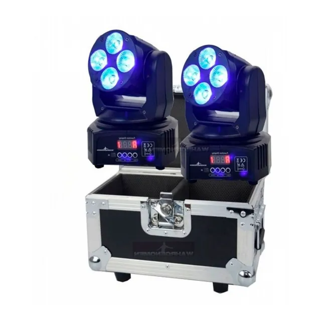 Set 2 Cabeza Movil Quad 4 Led 15w Rgbwauv Robotica Dmx Case
