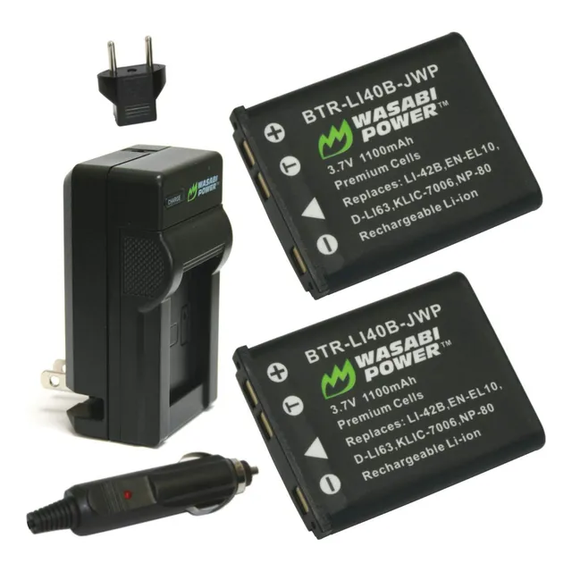 Wasabi Power Batería Paquete De 2 Y Cargador Para Kodak