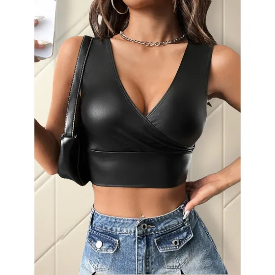 Top De Cuerina Cruzado