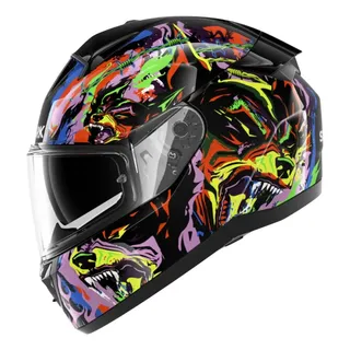 Capacete Shark Ridill 2 Raging Beast Inm Kvy C/óculos Preto Raging Beast Inm Kvy Brilhante 60