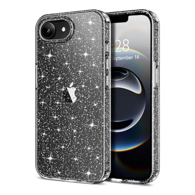 Hython Funda Para iPhone 16e Con Purpurina,
