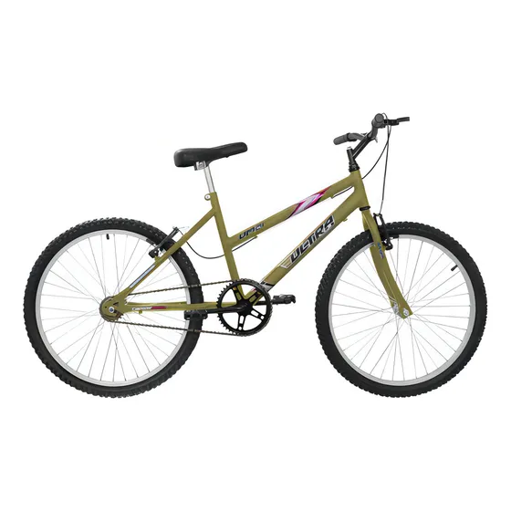 Bicicleta De Passeio Feminina Masculina Aro 24 Ultra Bikes Cor Verde Oliva Fosco