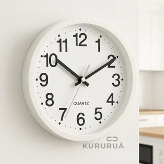 RelĂłgio De Parede Decorativo Grande 30cm White Moderno Silencioso Marca KururuĂĄ RelĂłgio De Parede Decorativo Grande 30cm White Moderno Silencioso Marca KururuĂĄ