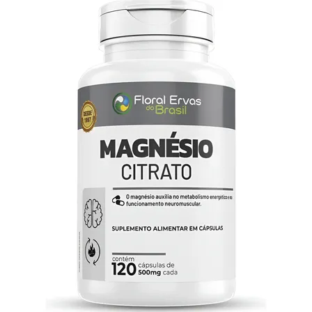 Citrato De Magnésio 120 Cáps Magnésio Citrato Malato E Oxido Sem Sabor