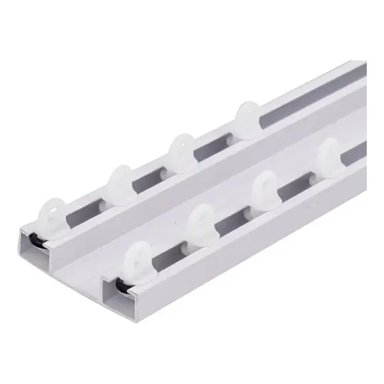 Kit Trilho Suísso Duplo Max 2 Mt Com Deslizantes E Terminais Cor Branco