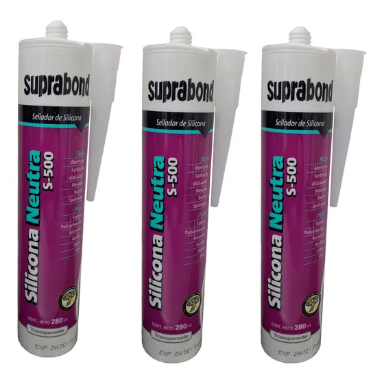 Silicona Neutra Transparente 280ml Suprabond Serie 500 X 3un