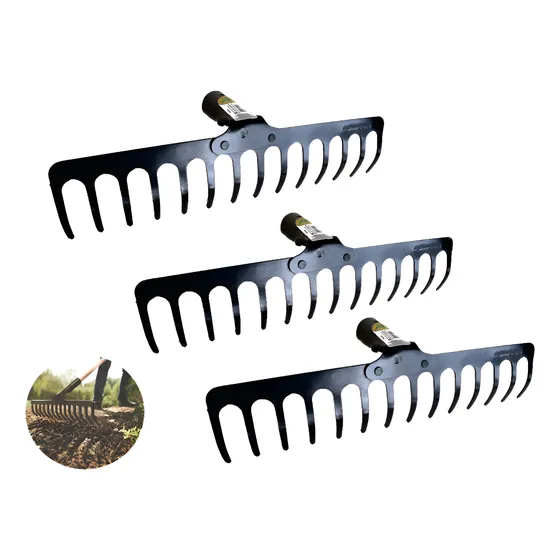 Kit 3 Ancinho Rastelo Reforçado Metal Tramontina 14d S/cabo 