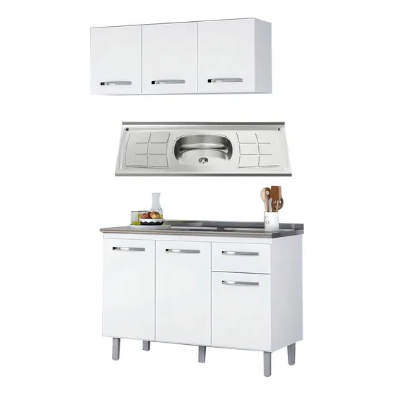 Combo Bajo Mesada + Aereo + Mesada + Pileta LG Color Blanco