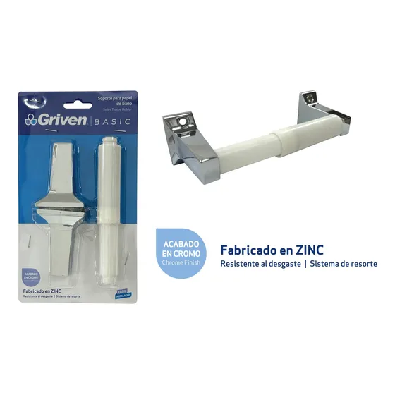 Soporte Para Papel Higiénico Acabado En Cromo Griven 