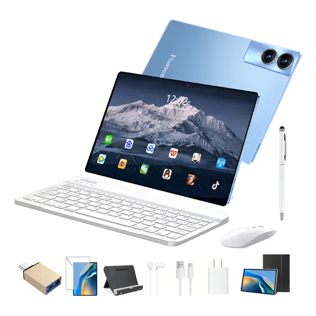 Tablet Hancdon S12plus 12.8 16gb+512gb 2sim Wifi 5 Tf(max 1tb) Color Azul Acero Android 13 Con Funda Mouse Teclado Lapiz, 5mp / 8mp + Doble Cámara