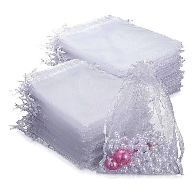 100 Bolsitas Tela Organza Cordon 7x9 Cm Souvenirs Joyería