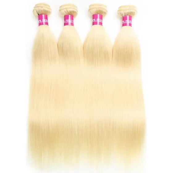Cabello Humano 100% Natural, Liso Sobre Lienzo, 45 Cm, Rubio