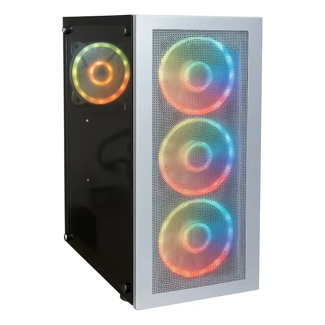 GABINETE GAMER EAGLE WARRIOR CG20AA CON 4 COOLERS RGB BLANCO