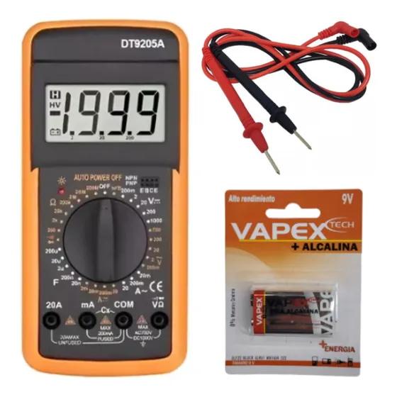 Tester Digital Multimetro Dt-9205 A Con Capacimetro Mlm