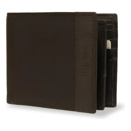 Cartera Perry Ellis Billetera Multi Tarjeta Hombre - Marrón 1 Liso