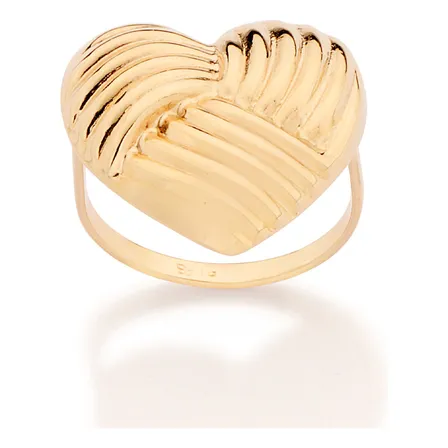 Anel Coracao Abaulado E Texturizado 513583