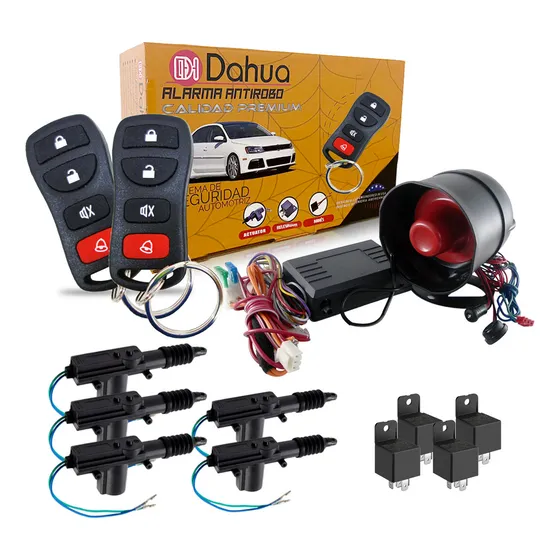 Alarma Automotriz Universal Con 2 Llaves 5 Seguros Electricos 4 Relay Y Mando A Distancia Con Apertura De Cajuela Dal017c