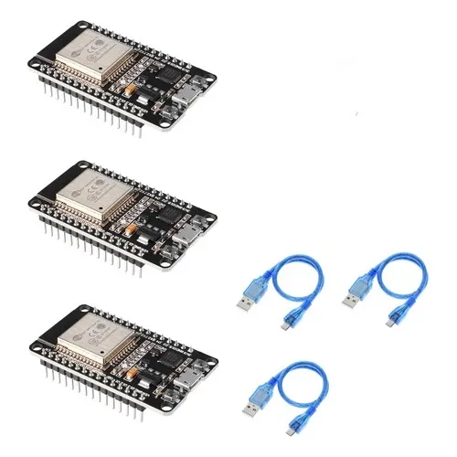 Módulo Esp32 Cp2102 Wifi + Bluetooth 4.2 Ble Nodemcu Con Cable Usb Juego De 3 Piezas