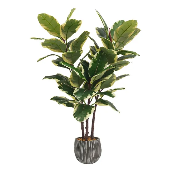 Planta Artificial Con Maceta Decorativa Oak Ficus Variega 1m