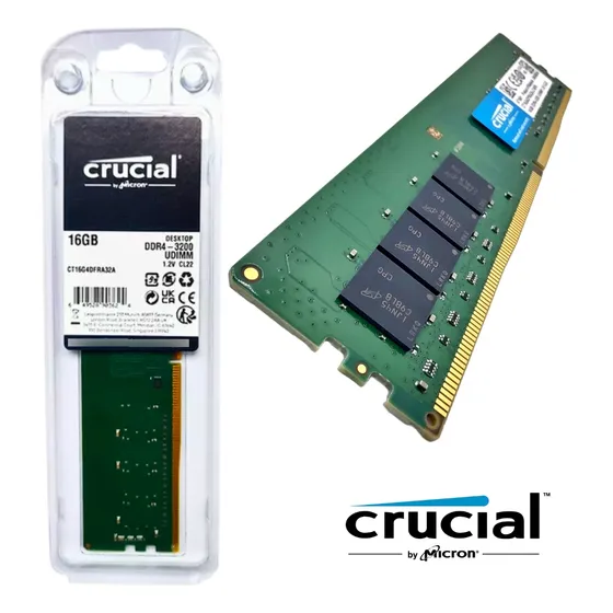 Memoria Ram Crucial 16gb Ddr4 3200 Cl22 Intel Y Amd Original