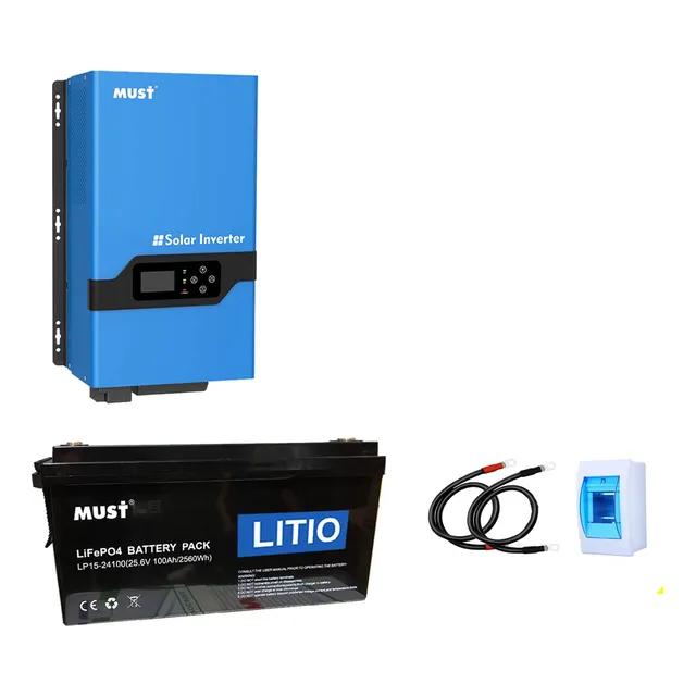 Kit Respaldo Eléctrico De 3000w Con Batería Litio 2560wh 24v