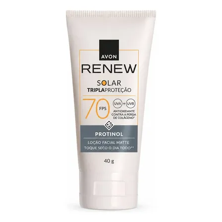 Protetor Solar Renew FPS 70 Com Protinol 40g Avon