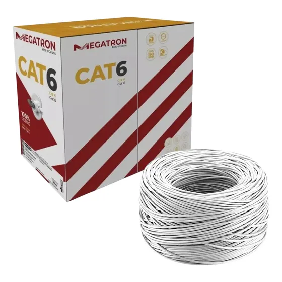 Cabo De Rede Megatron Cat6 305m U/utp Cm 23awg 4p Branco