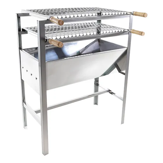 Churrasqueira Aço Inox Portátil Grande Acompanha 2 Grelhas