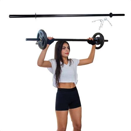Barra Body Pump Musculação + Presilhas Treino Academia 130 Barra Body Pump Musculação + Presilhas Treino Academia 130