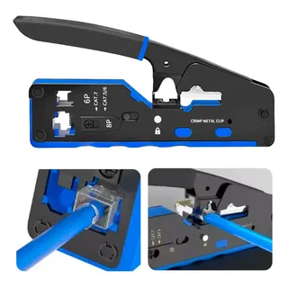 Alicate Multifuncional Boas Crimpagem Vazado Rj45 Rj11 Rj12 Cat7 Ez Profissional