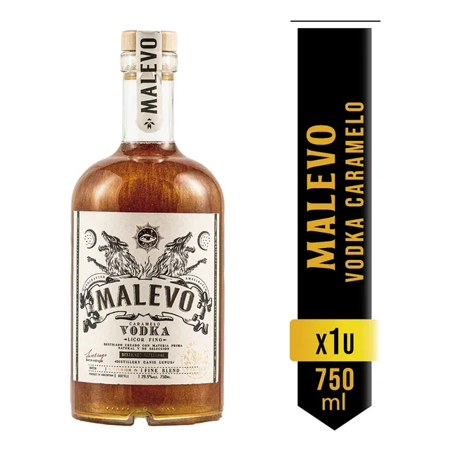 Vodka Premium Malevo Caramelo 750 Ml Donald Drinks