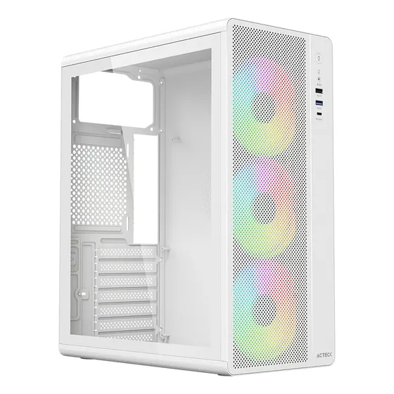Gabinete Media Torre Essen Pro X Gm767 Panel Izq Cristal Color Blanco