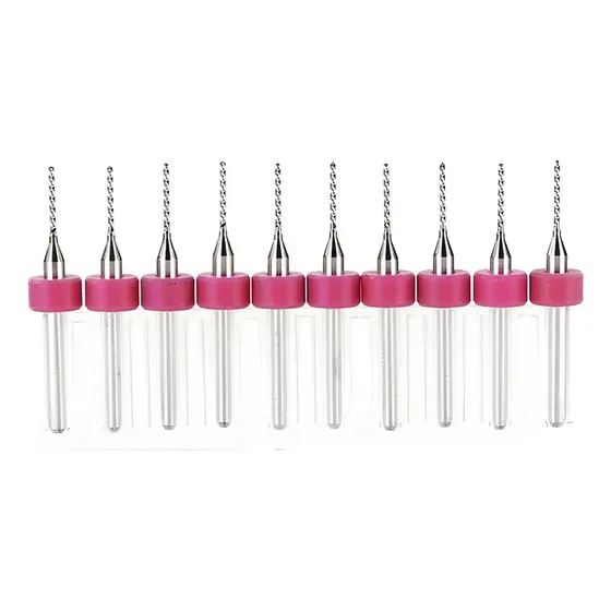Kit 10 Brocas Fresas Topo Raiadas Cnc Micro Retifica - 0.8mm