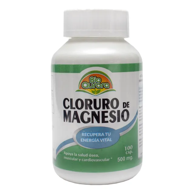 Cloruro De Magnesio 100 Cápsulas 500mg Bioaurora