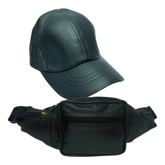 Gorra 100% Cuero Y Canguro 100% Cuero