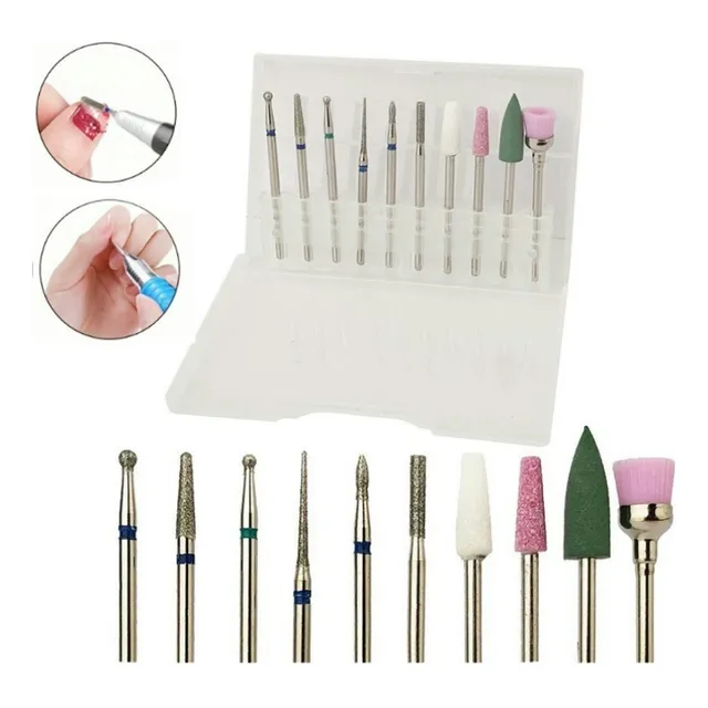 Set De Puntas Para Drill/pulidora, 10 Pzs, Fantasy Nails