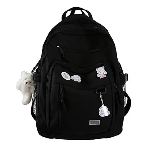Mochila escolar Genérica Aesthetic backpack color negro 20L
