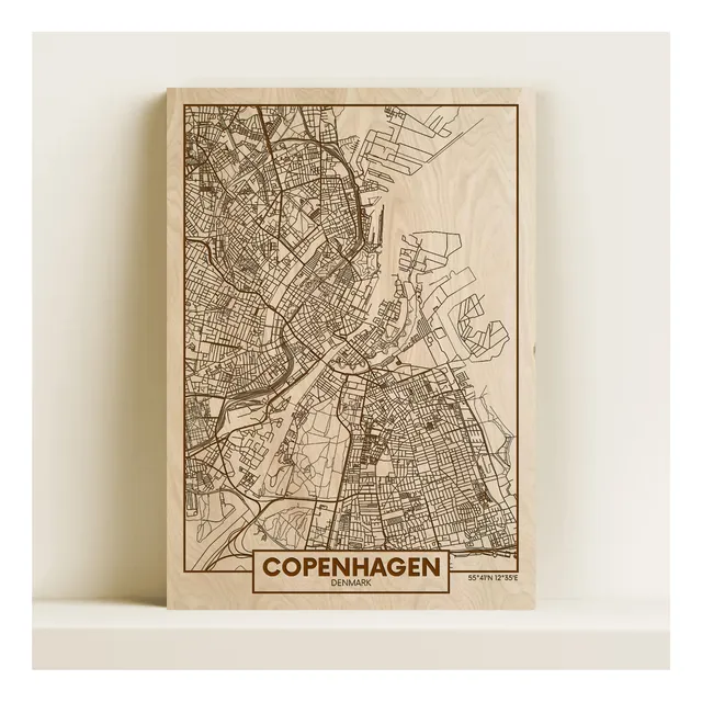 Cuadros Mapas Ciudades - 42x30cm - Multilaminado Guatambú