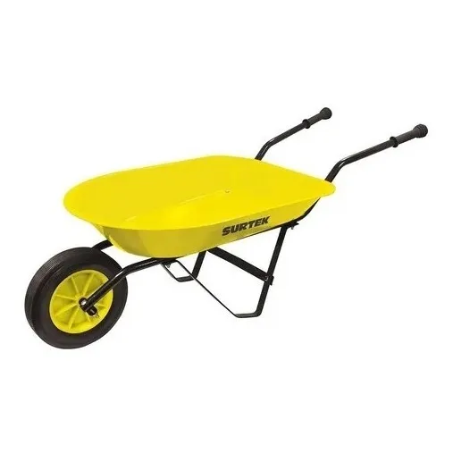 Mini Carretilla Llanta Hule Macizo Niños Amarillo Surtek