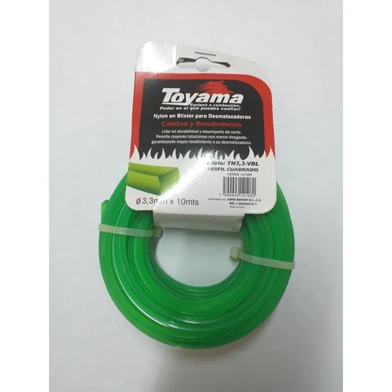 Nylon Para Desmalezadora Toyama Perfil Cuadrado 10 Mts