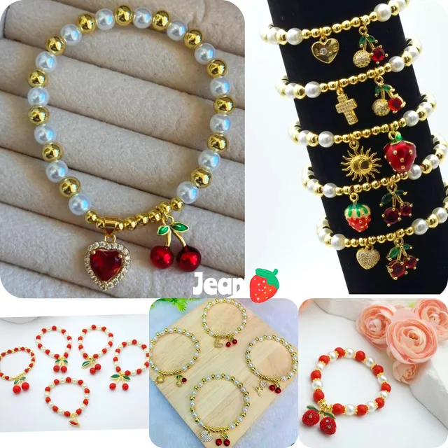 Pulseras De Perlas Y Balines Bisutería Para Damas