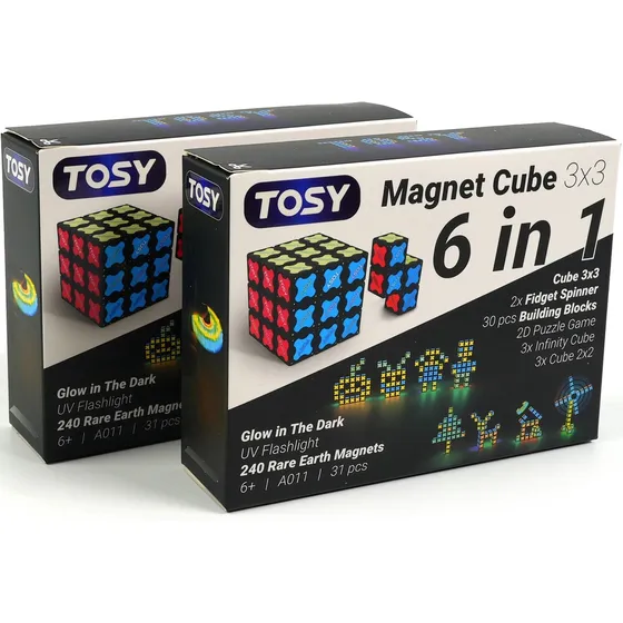 Cubo Magnético 3 X 3 Con 240 Imanes Y 30 Bloques 6 En 1