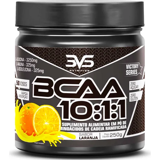 Bcaa Em Pó 10:1:1 Sabor: Laranja - Fórmula Exclusiva Ultra Concentrada Com 3900mg De Aminoácidos Por Dose - 250g
