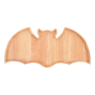 Plato De Madera Para Servir Caramelos Con Forma De Murciélag Plato De Madera Para Servir Caramelos Con Forma De Murciélag