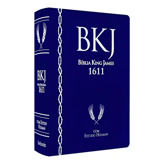Bíblia Sagrada King James Fiel 1611 Com Estudo Holman Capa Azul Editorial Bv Books